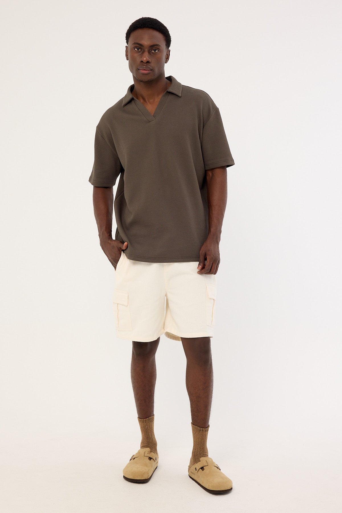 Common Need Alfie Boxy Polo Asphalt