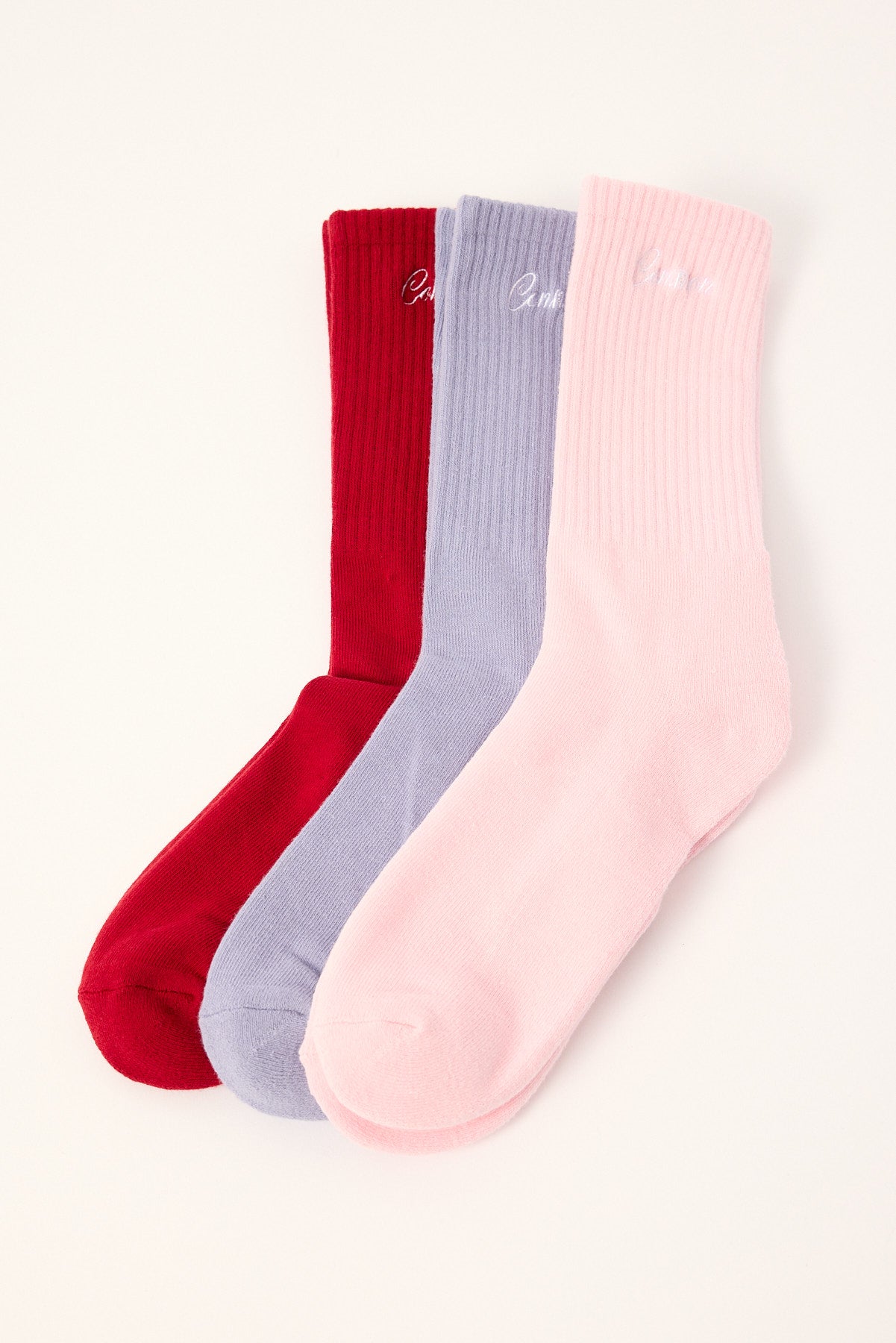 Common Need Royalty Sock 3 Pack Red/Pink/Blue