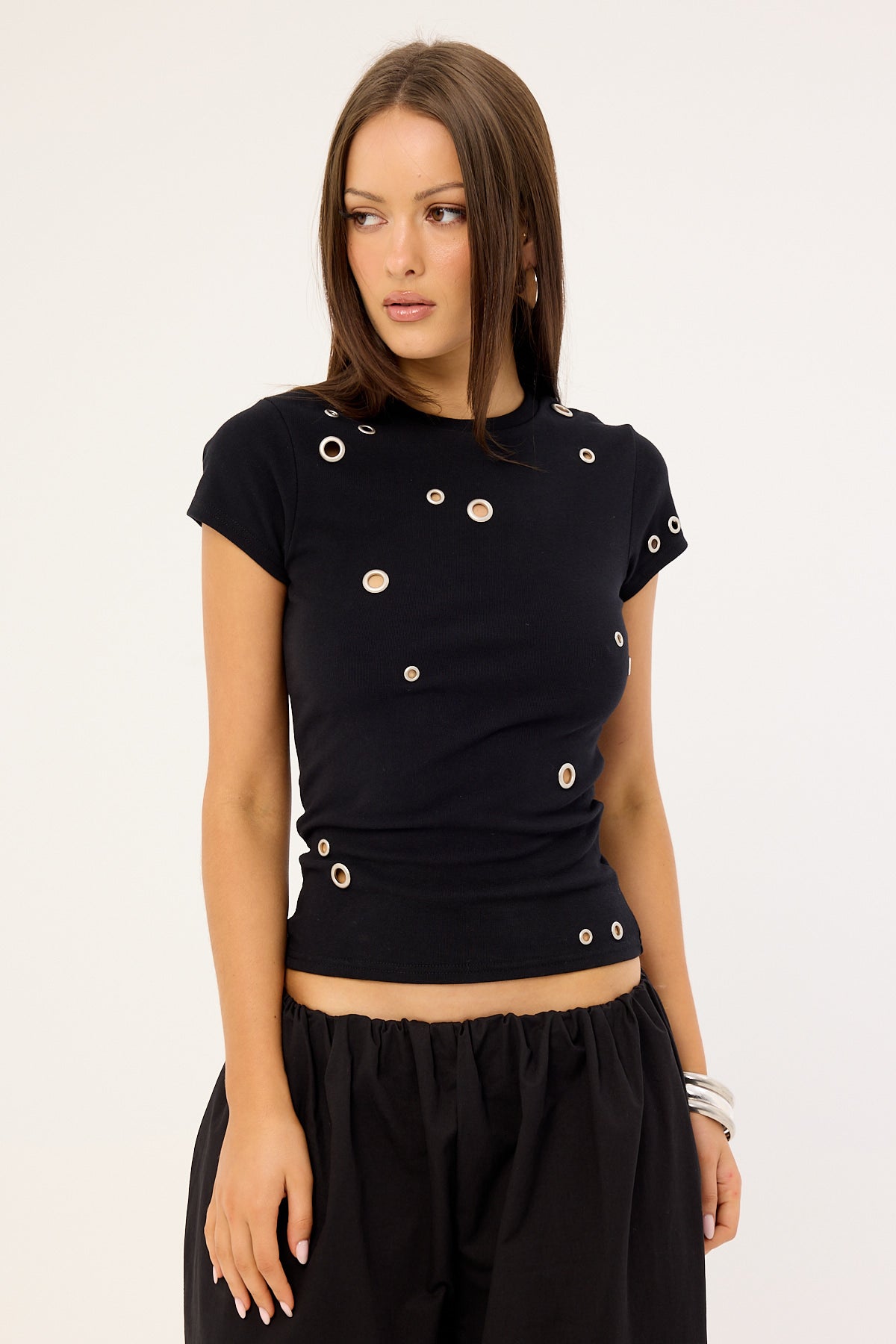 Neovision Puncture Eyelet Baby Tee Black