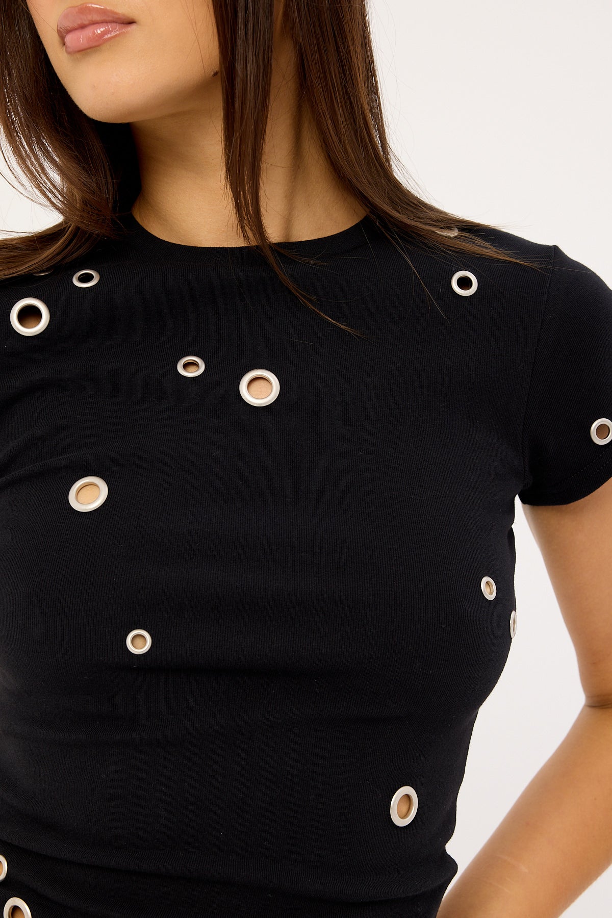 Neovision Puncture Eyelet Baby Tee Black