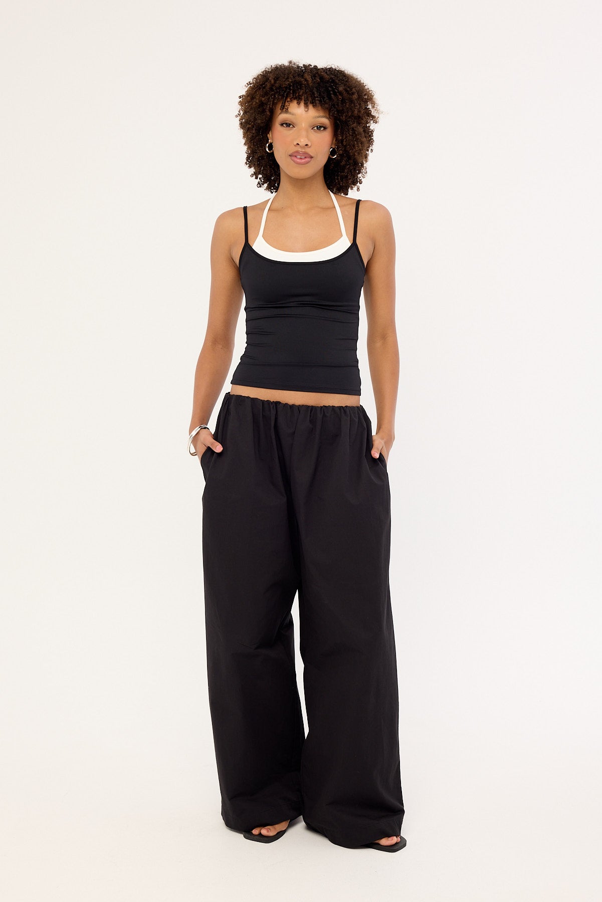 L&t Payton Layered Cami Top Black