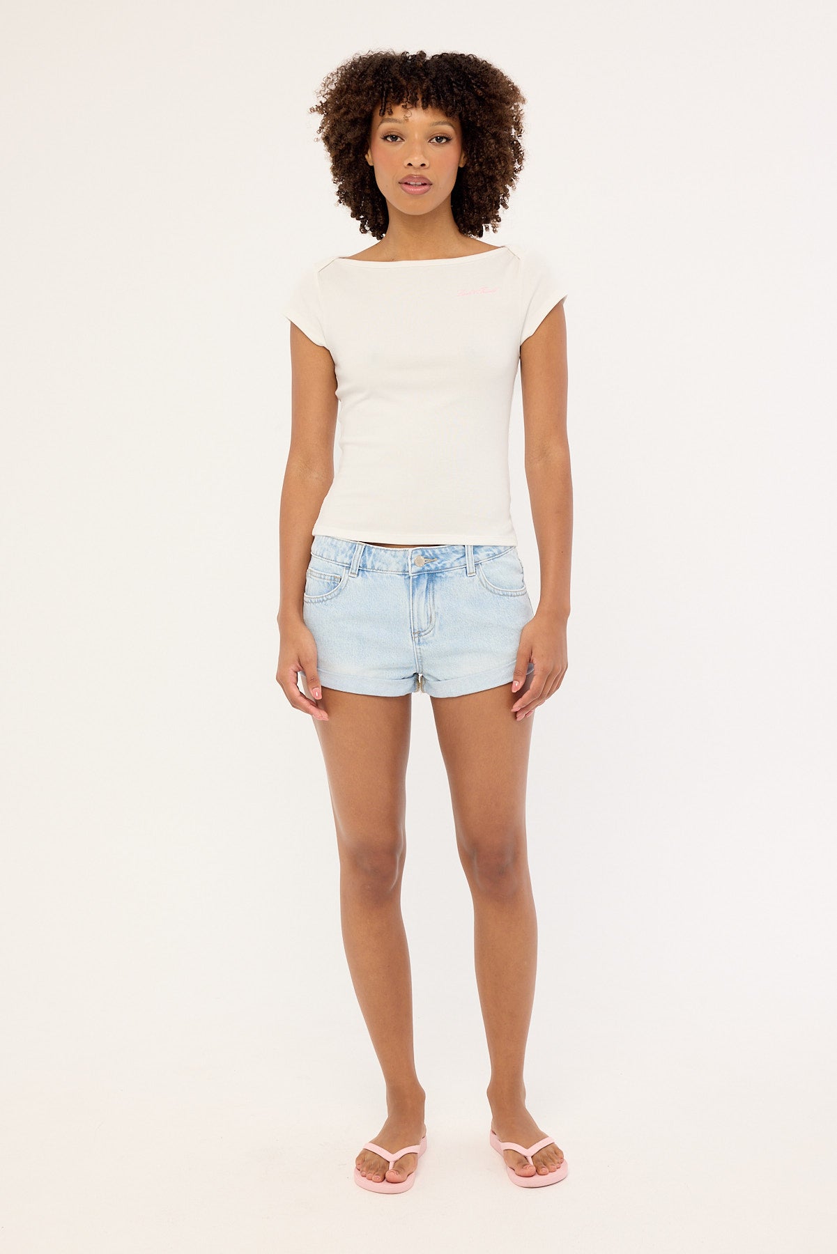 Luck & Trouble Valentina Boat Neck T-shirt White