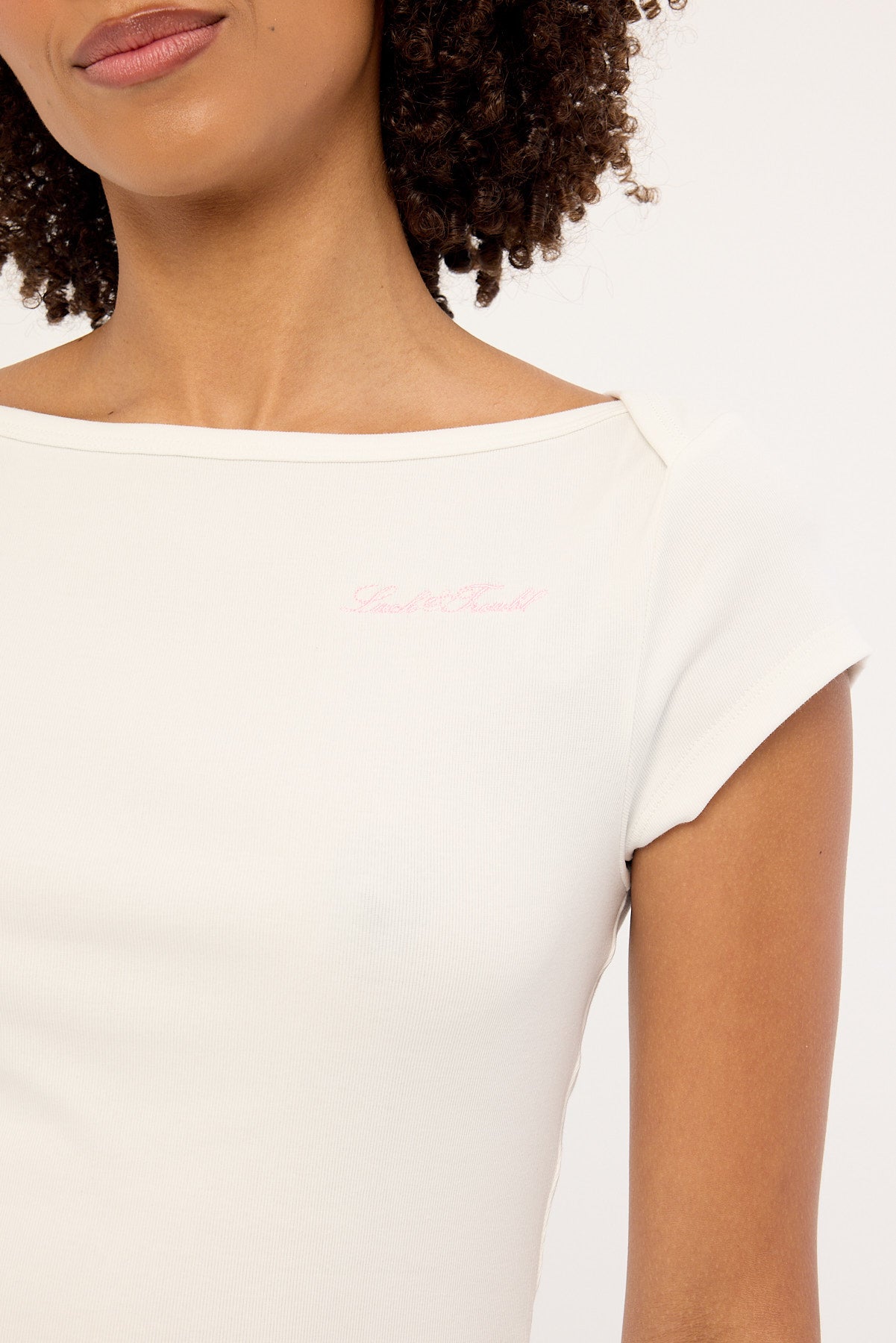 Luck & Trouble Valentina Boat Neck T-shirt White