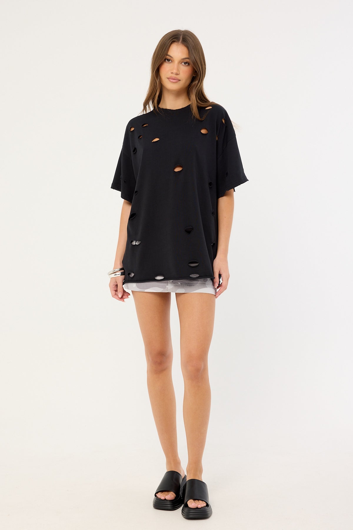 Neovision Tatter Heavyweight Relaxed Tee Washed Black