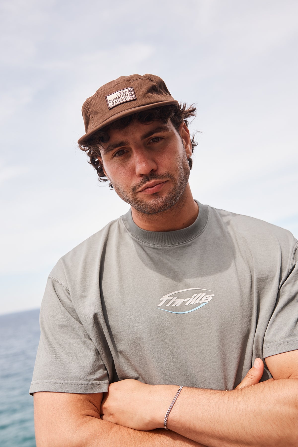 Thrills Fortune Favors Embro Box Fit Oversize Tee Scrubs Green