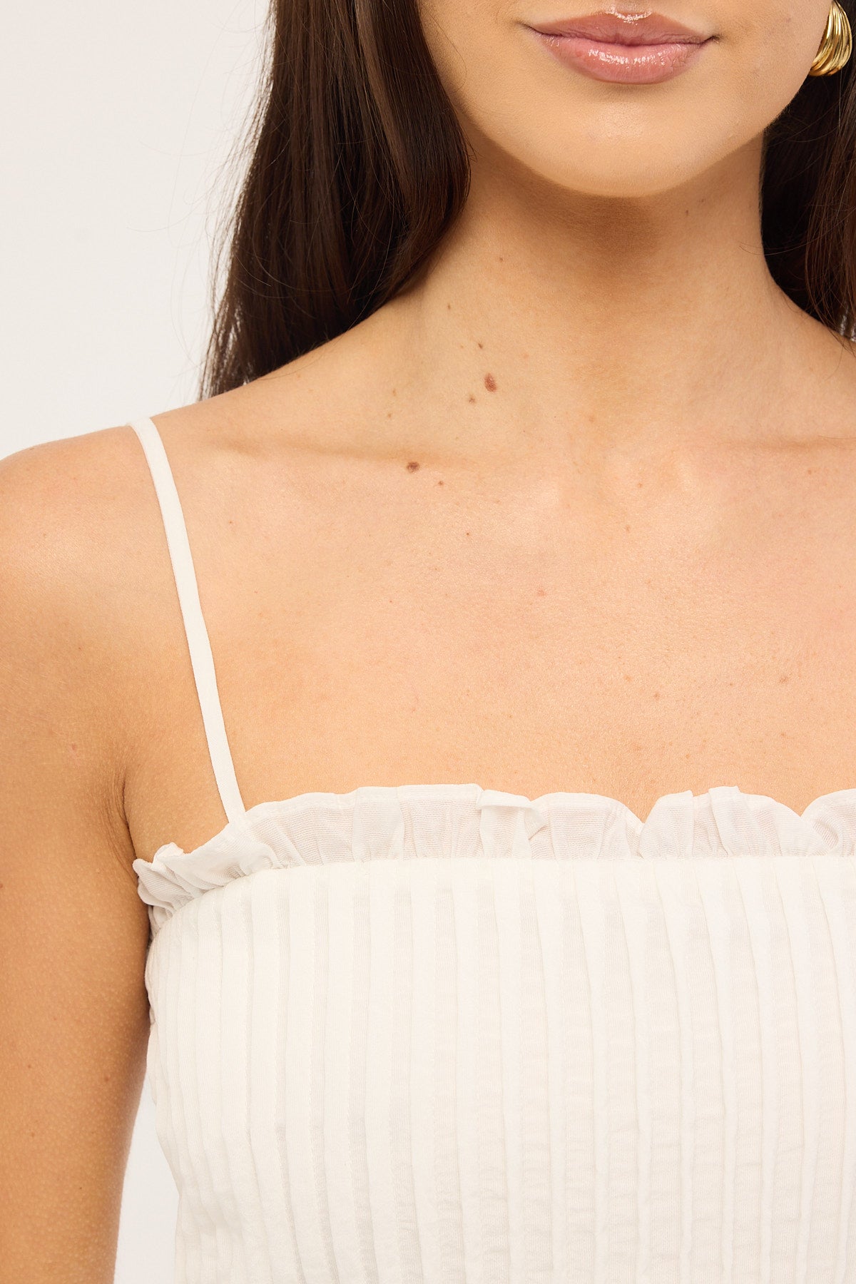 Perfect Stranger Cameron Pintuck Mini Dress White