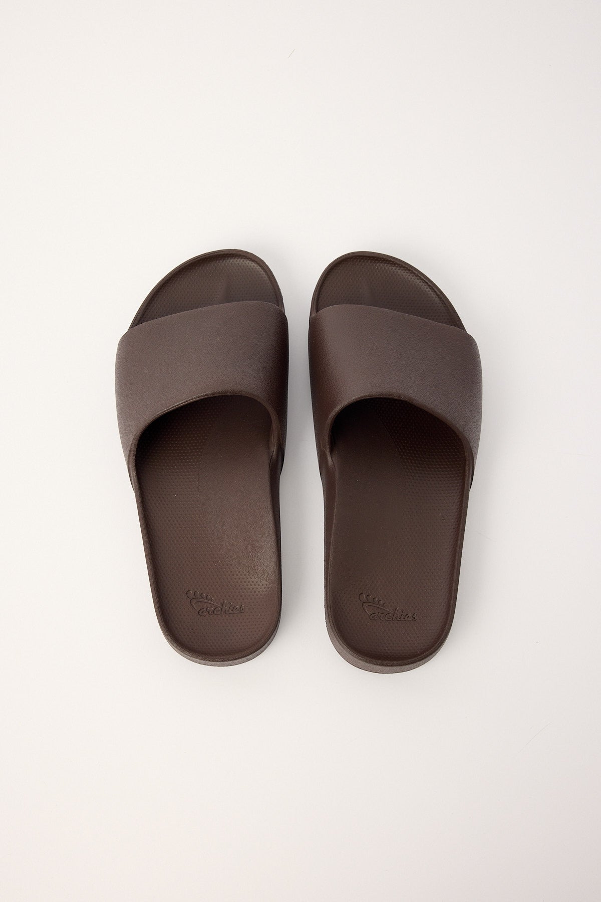 Archies Footwear Arch Support Slides Chocolate Brown