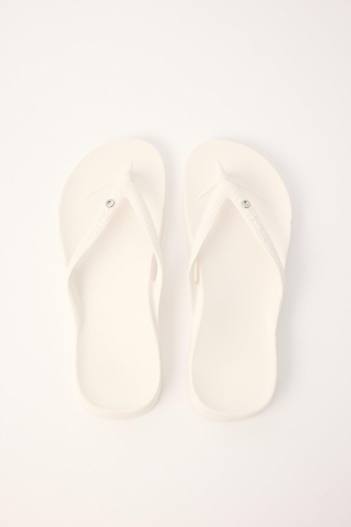 Archies Footwear Arch Support Thongs White Crystal