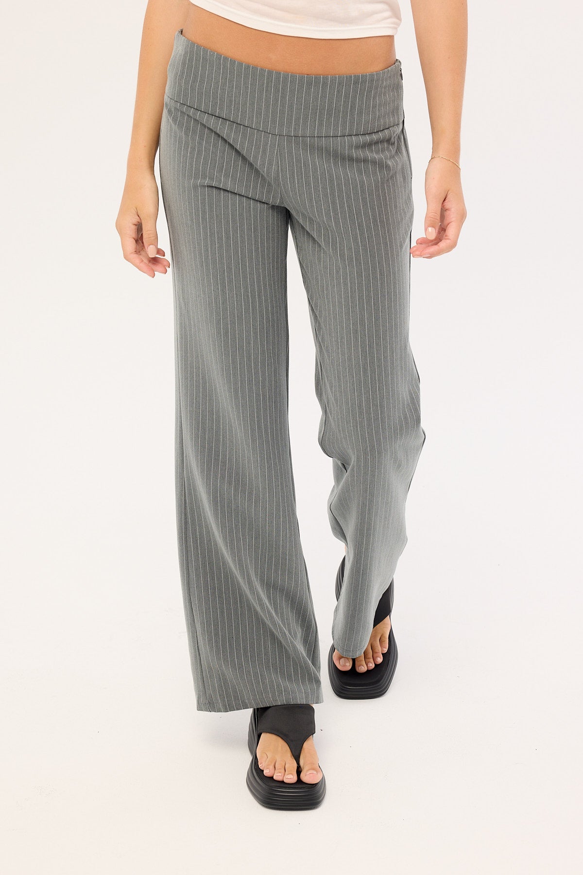 Motel Zolena Trouser Tailoring Pinstripe Grey