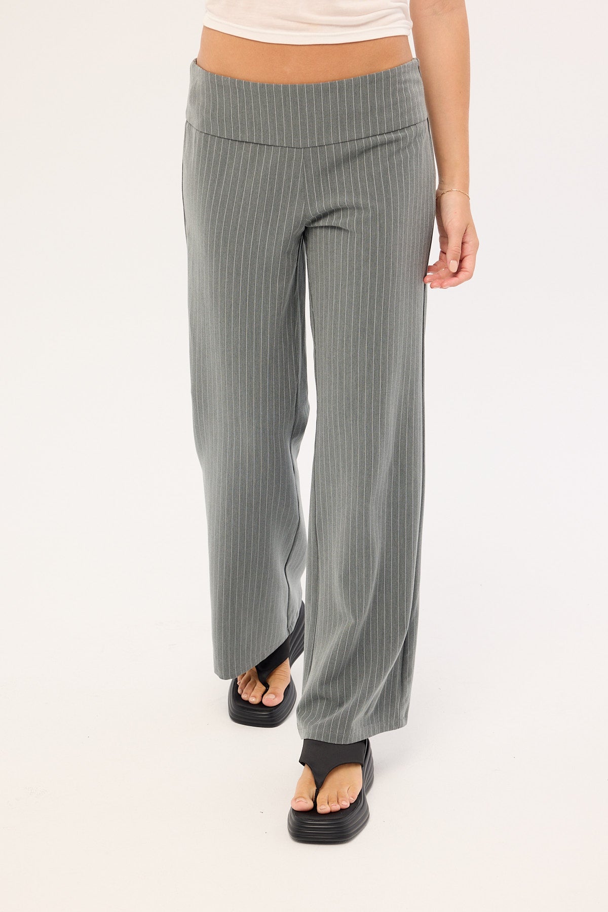 Motel Zolena Trouser Tailoring Pinstripe Grey