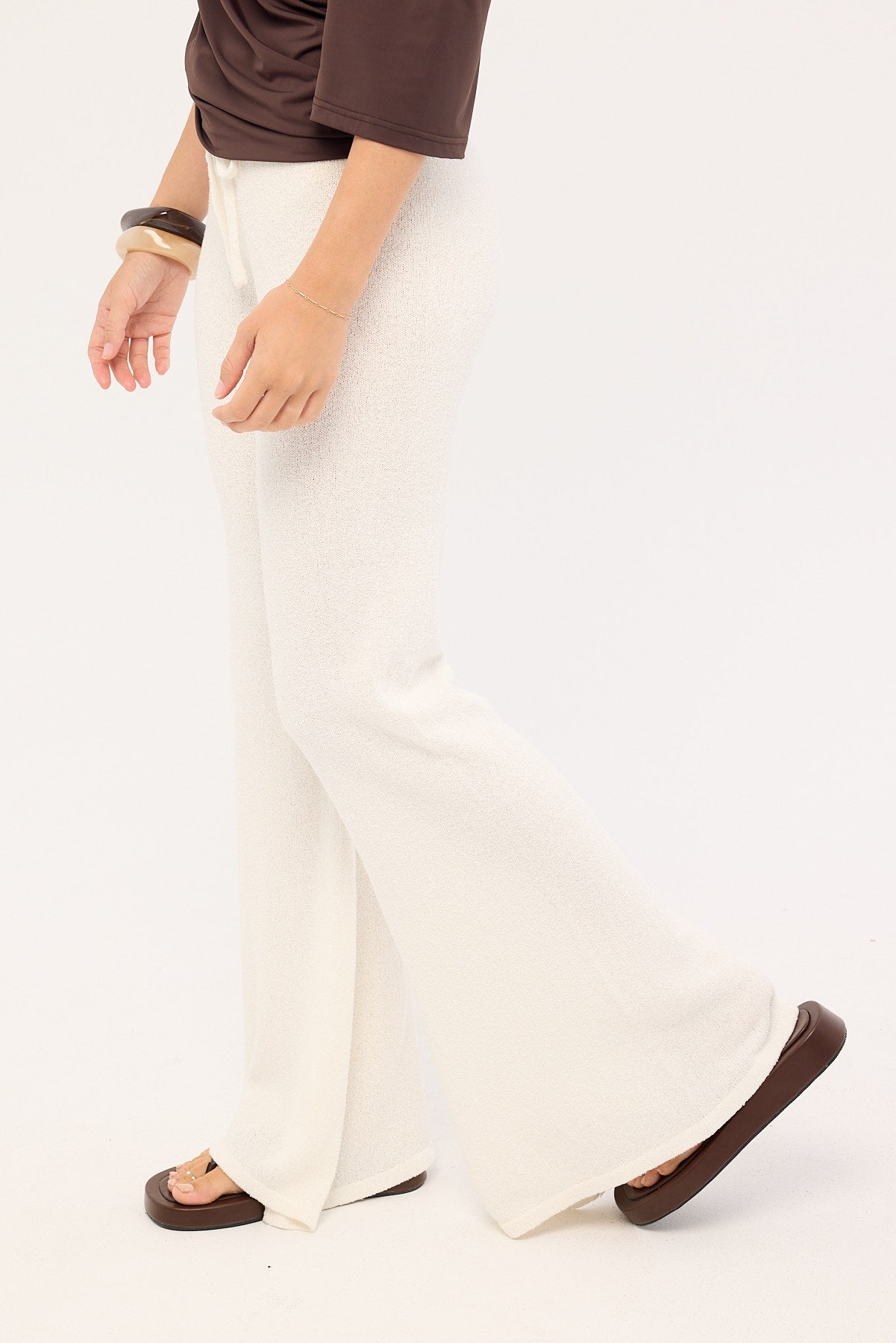 Luck & Trouble Julietta Knit Low Rise Pant White
