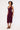 Luck & Trouble Gia Flocked Midi Dress Dark Burgundy