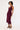 Luck & Trouble Gia Flocked Midi Dress Dark Burgundy