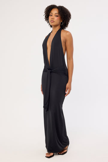 Neovision Strata Open Back Maxi Dress Black