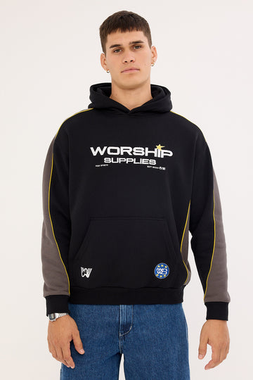 Worship Laser Panel Pullover Hood Black