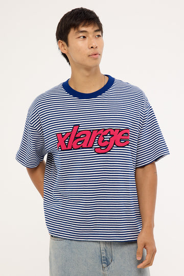 Xlarge Italic Stripe Gorilla Fit Tee Navy Stripe