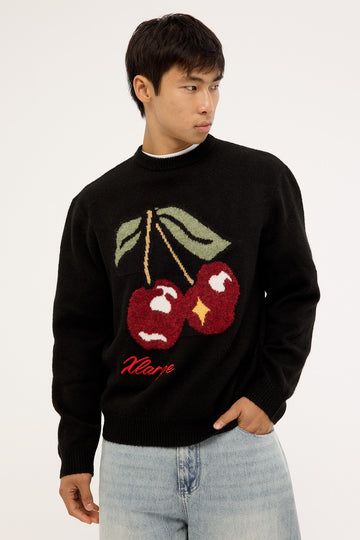 Xlarge Cherry Knit Sweater Black