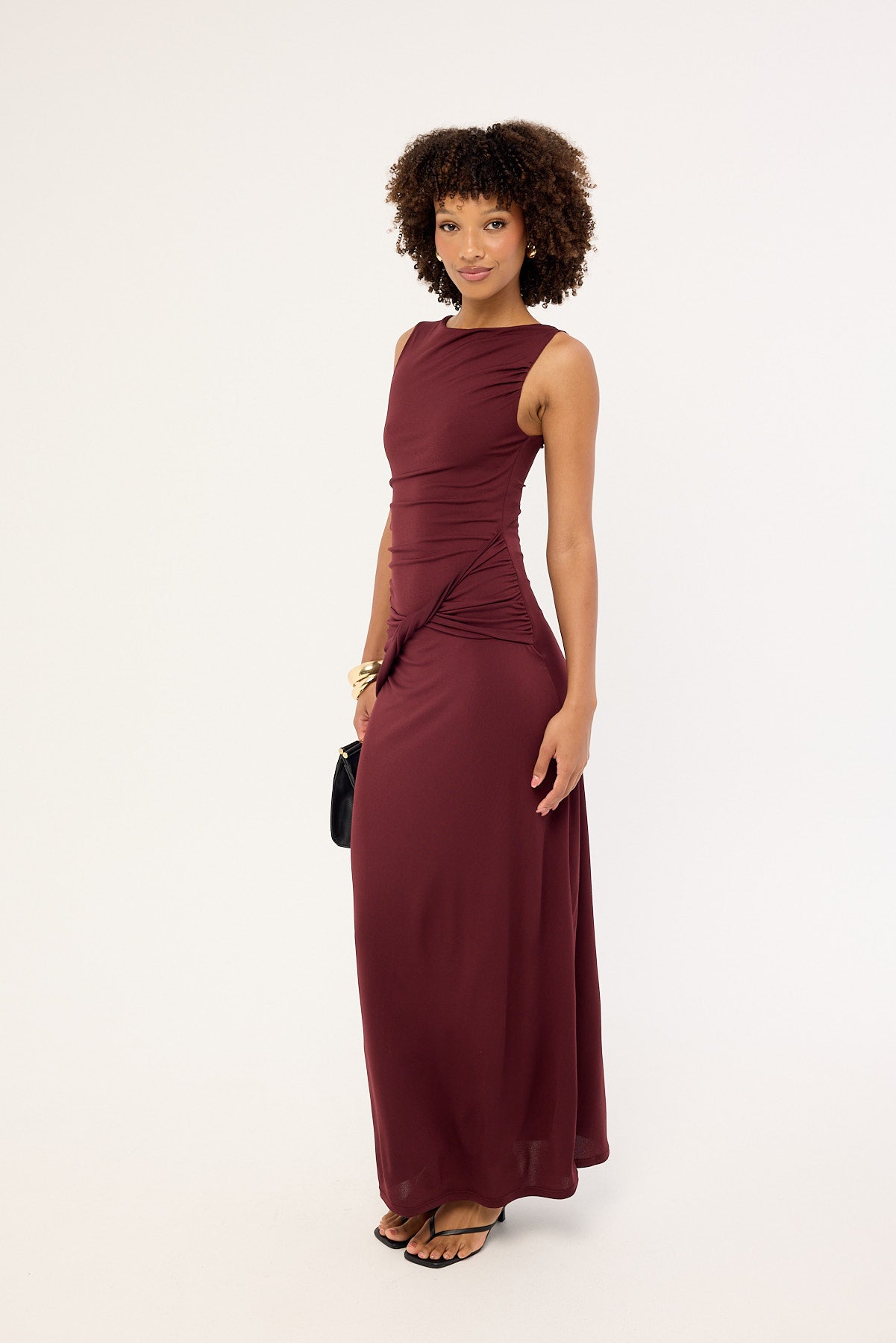 Perfect Stranger Cody High Neck Maxi Dress Plum