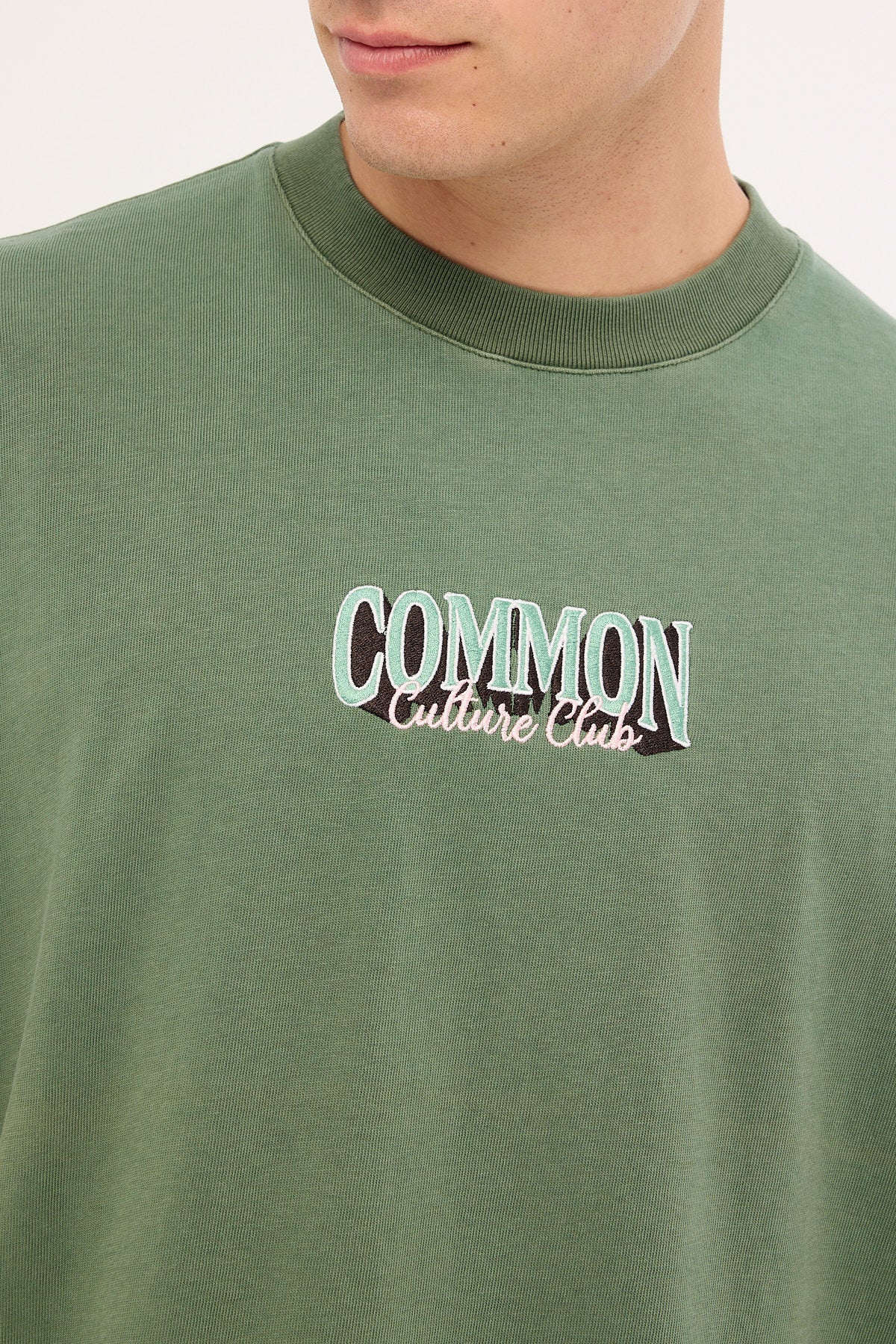 Common Need Depth Heavyweight Boxy Tee Washed Green