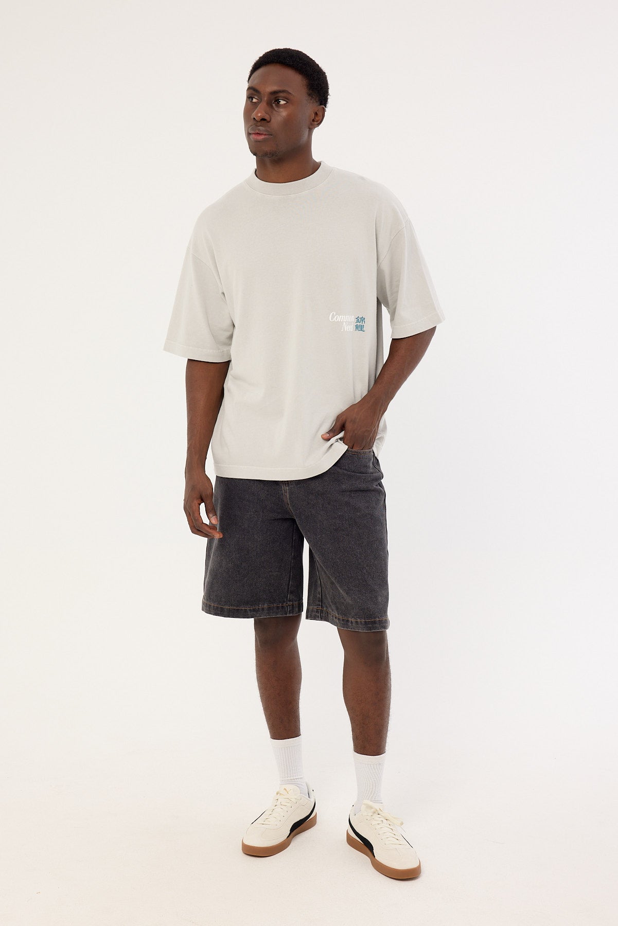 Common Need Ripple Heavyweight Easy Tee Washed Ice Grey