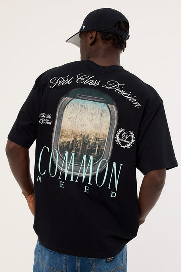 Common Need First Class Heavyweight Boxy Tee Black