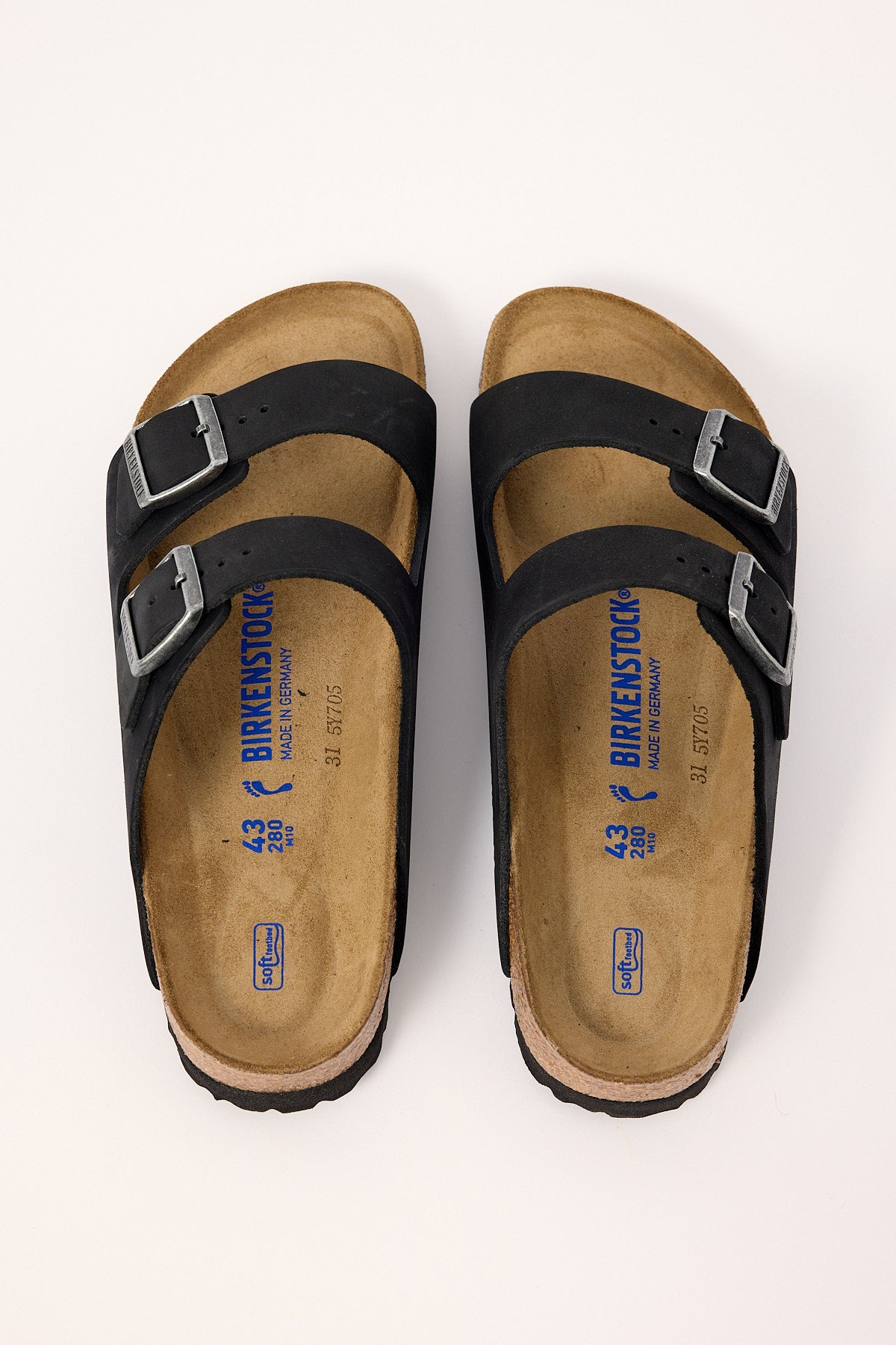 Birkenstock Arizona SFB Nubuck Leather Narrow Black