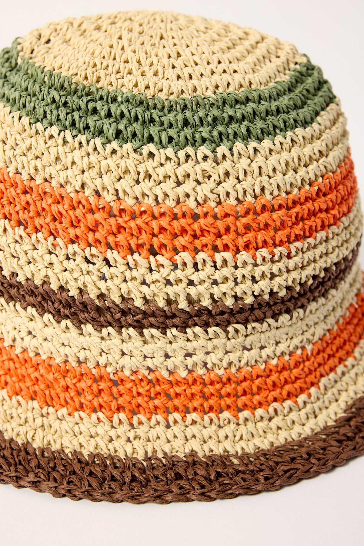 Token Wicker Stripe Bucket Hat Orange Stripe