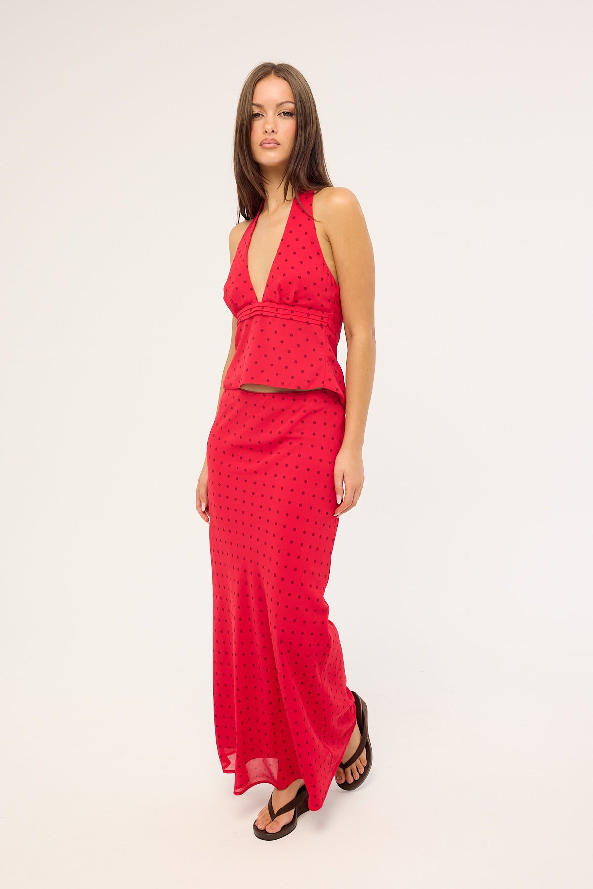 Luck & Trouble Lorelai Polka Halter Top Red Print – Universal Store