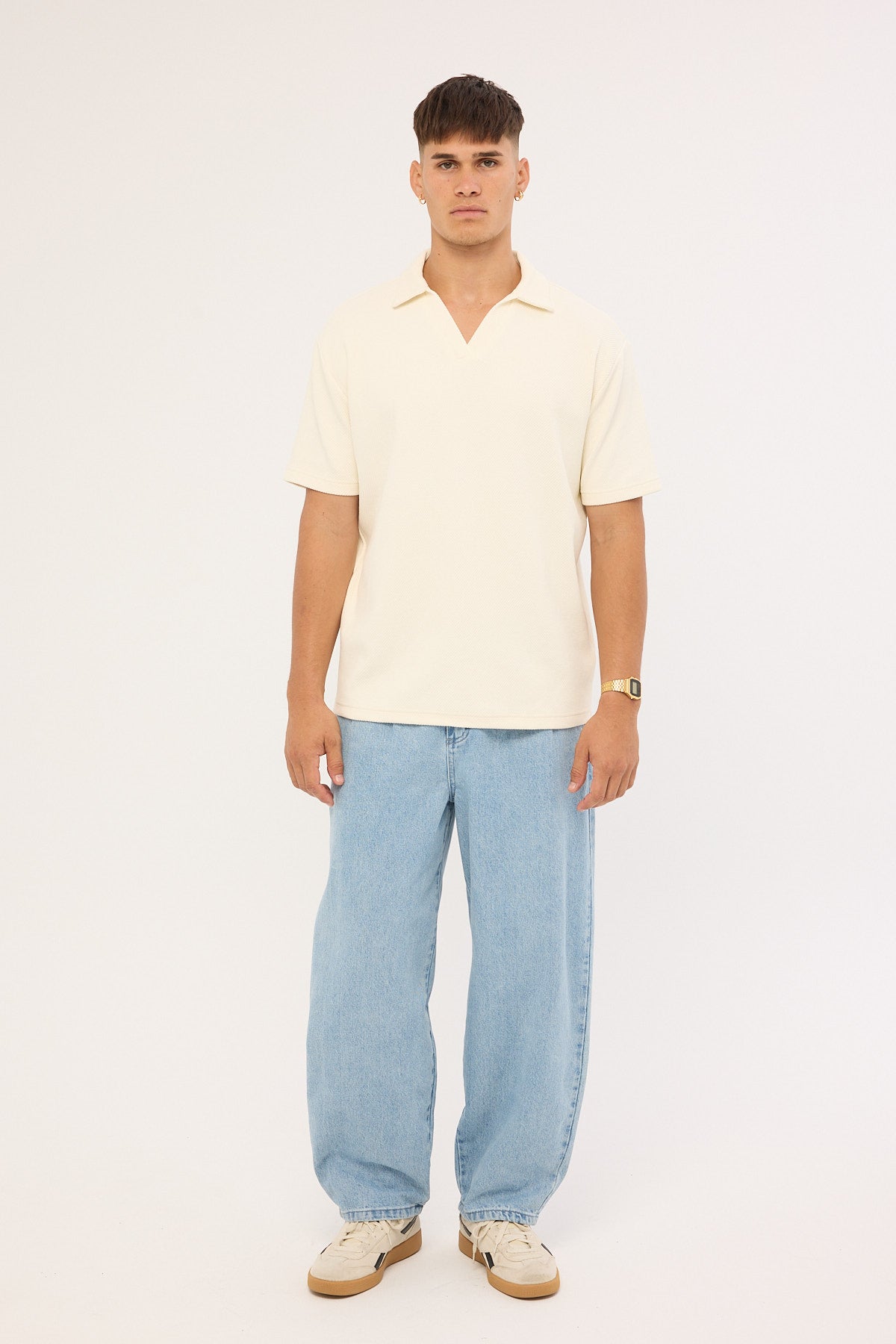 Common Need Blanco Pleated Jean Haze Blue