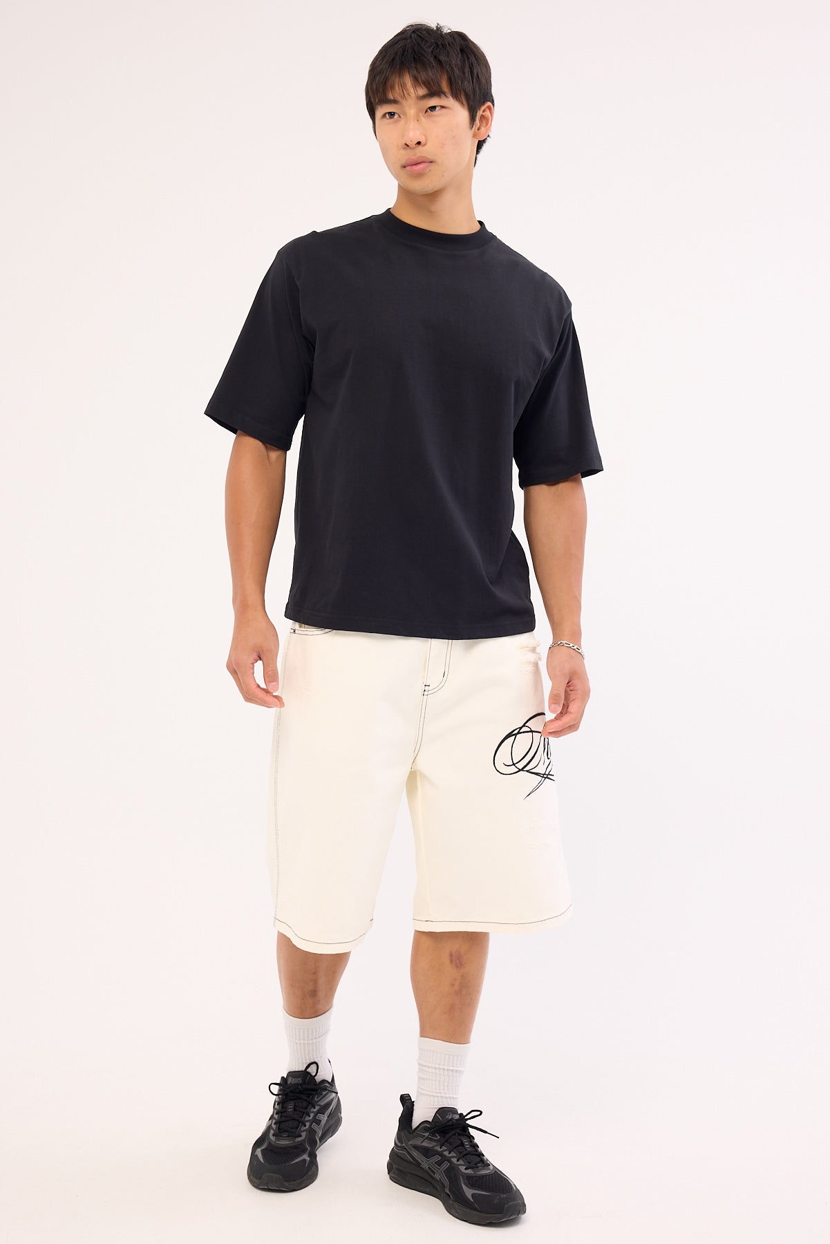 Neovision Scripture Nexa Baggy Jort Stone White