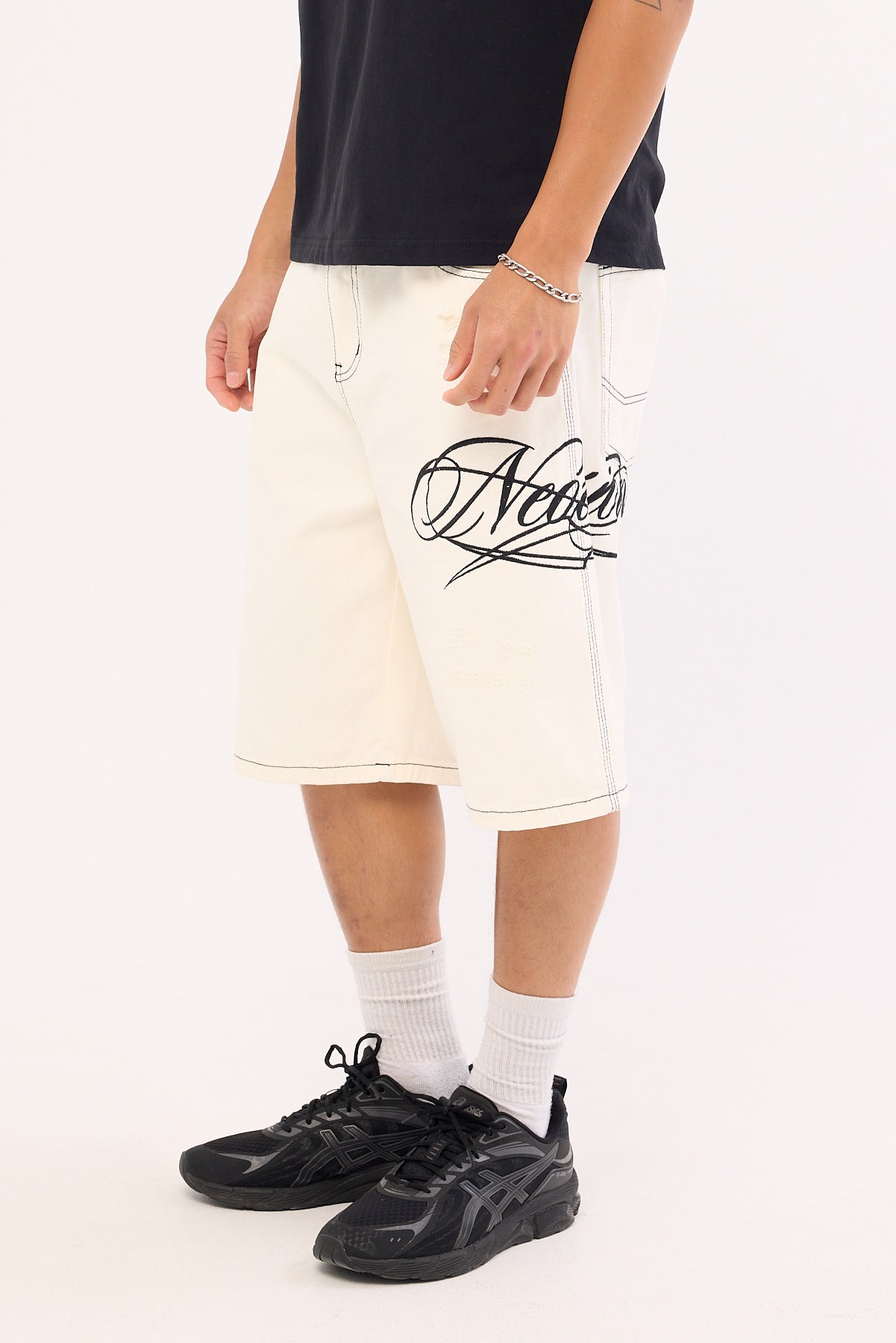 Neovision Scripture Nexa Baggy Jort Stone White