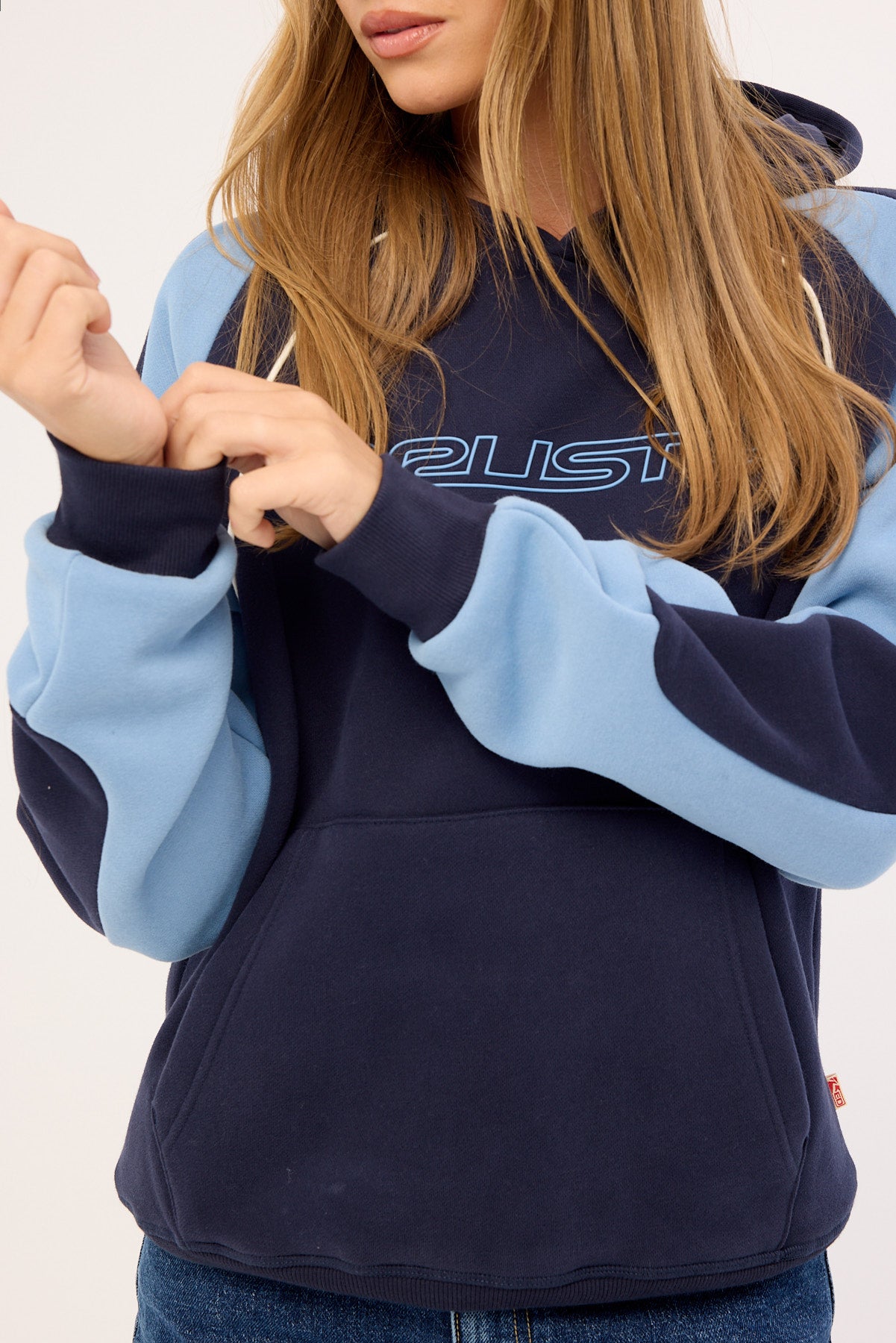 Rusty Black Splice Oversized Hooded Fleece Navy/Blue