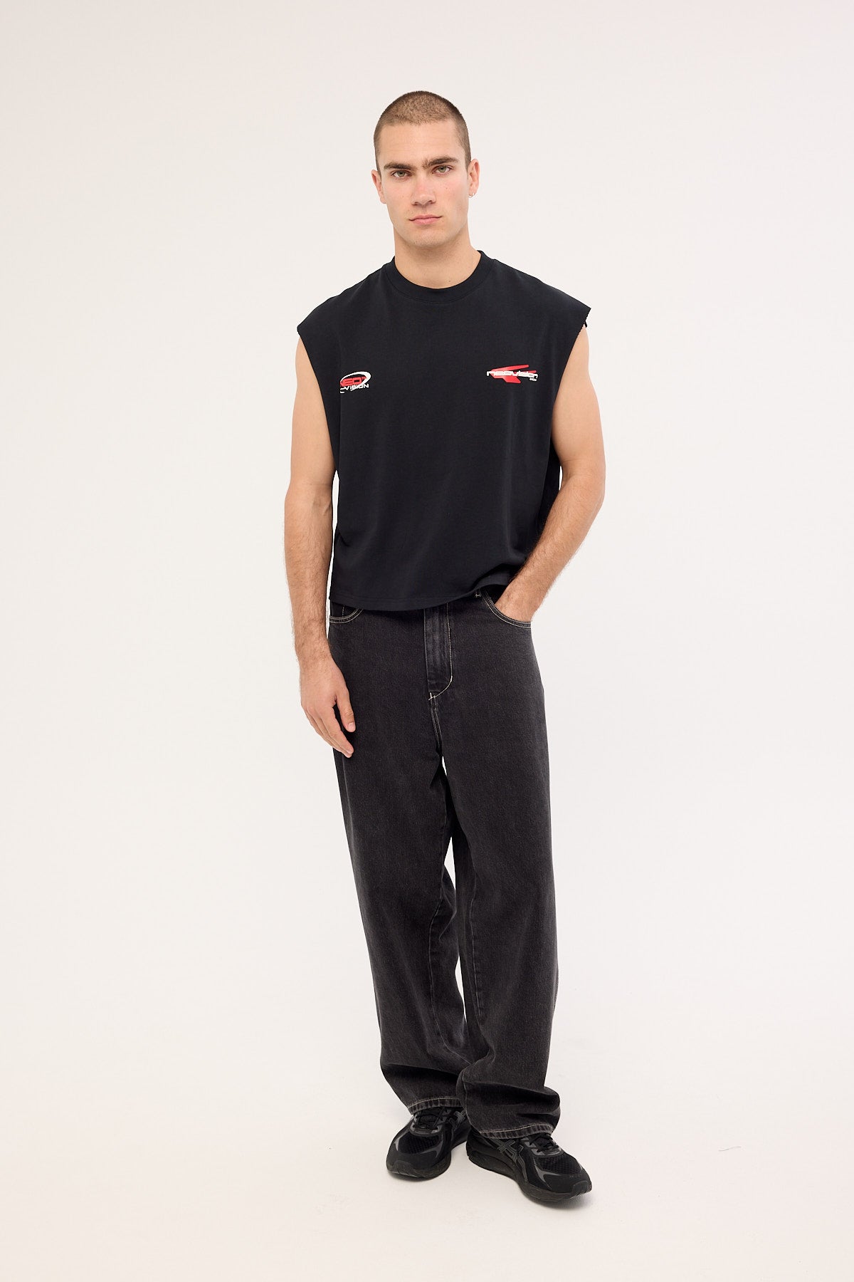 Neovision Chassis Cropped Muscle Tank Black