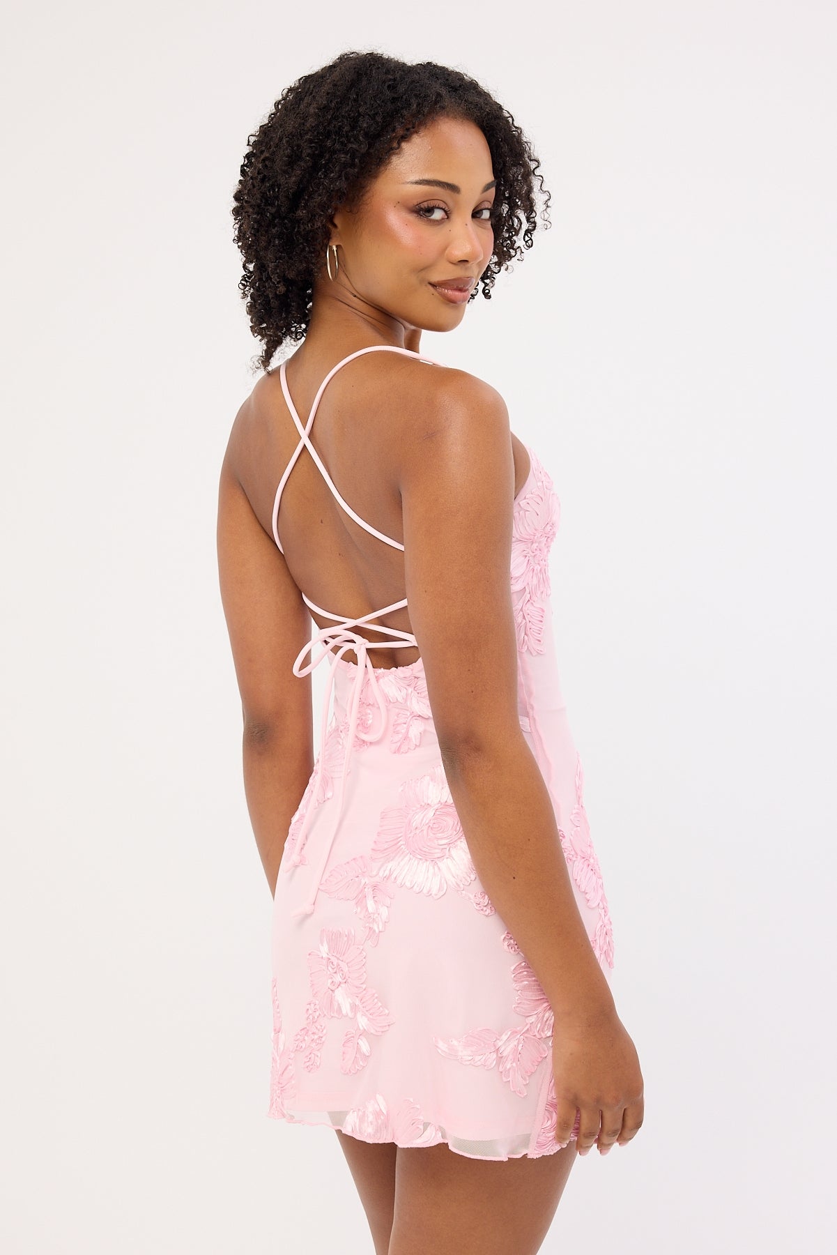 trouble pink mini dress Trouble Light Pink Mini Dress - 16