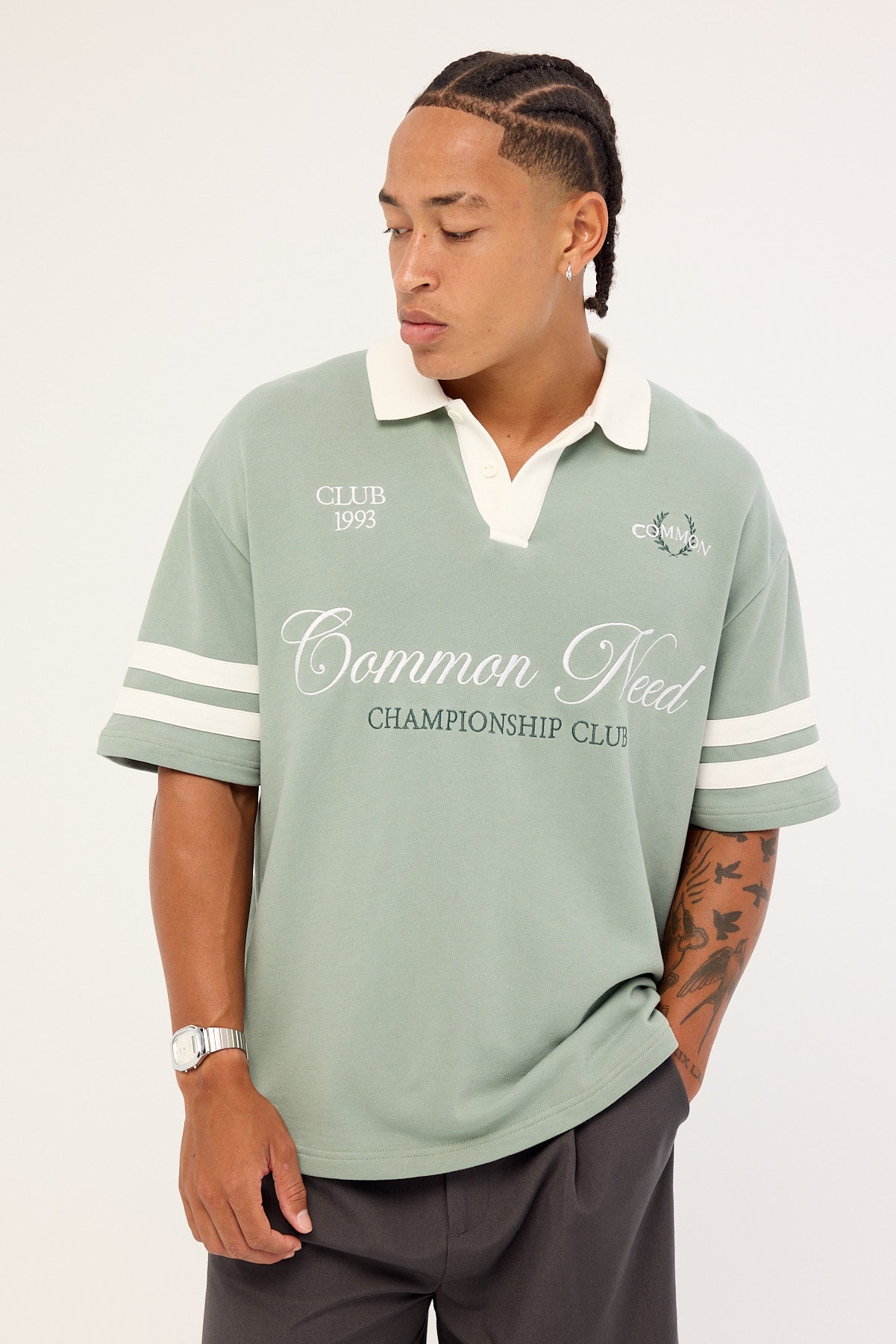Common Need Valecrest Short Sleeve Rugby Polo Sage
