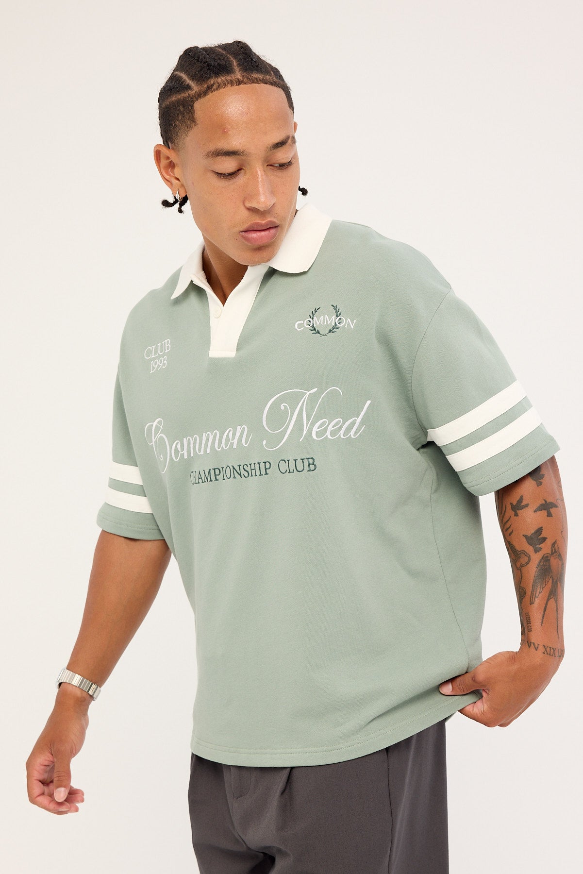 Common Need Valecrest Short Sleeve Rugby Polo Sage