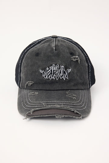 Neovision Reflekt Distressed Trucker Cap Washed Black