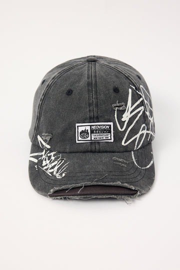 Neovision Vice Distressed Dad Cap Washed Black