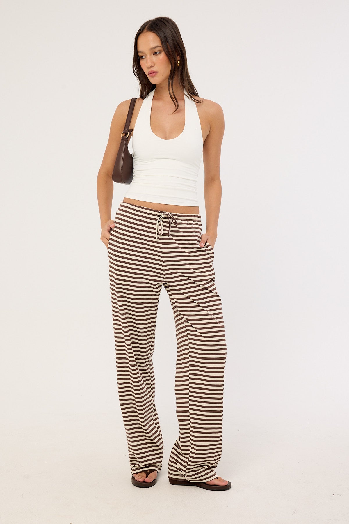 Lioness Bloom Pant Dark Chocolate Stripe
