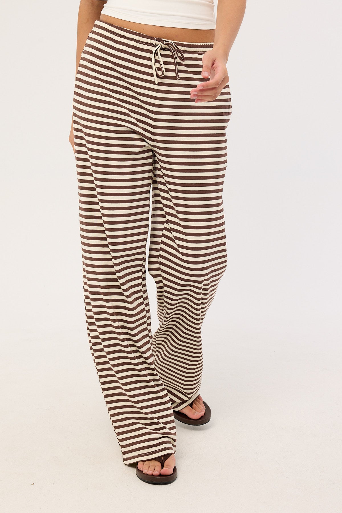Lioness Bloom Pant Dark Chocolate Stripe