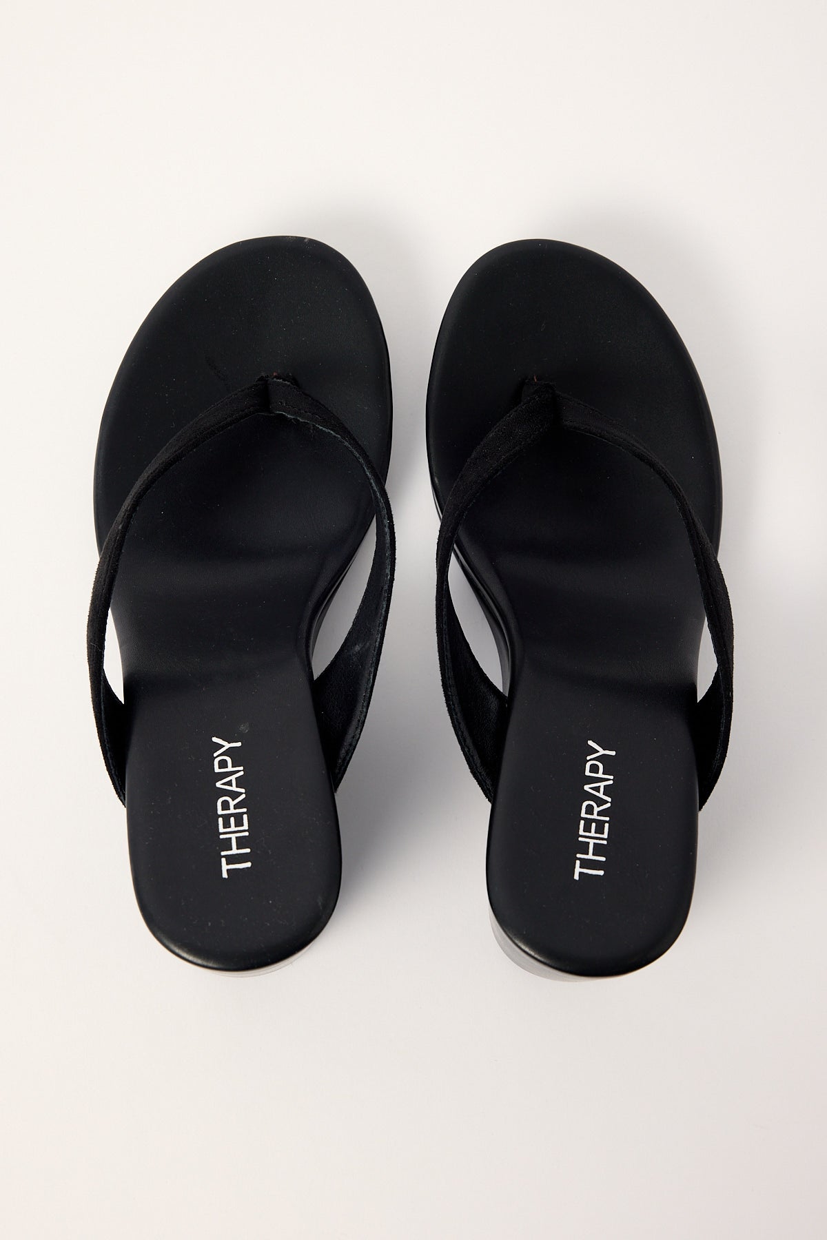 Therapy Ren Wedge Heel Black Microsuede