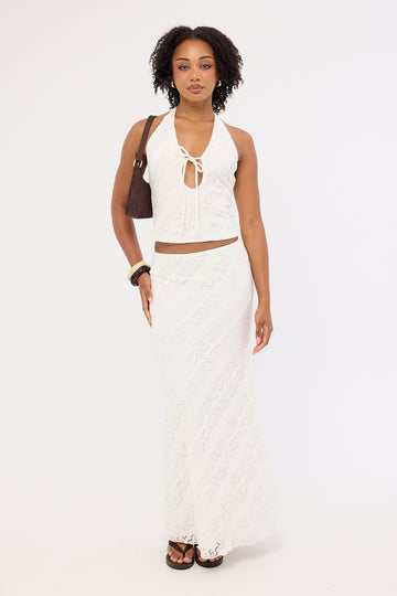 Luck + Trouble Thessia Maxi Skirt White