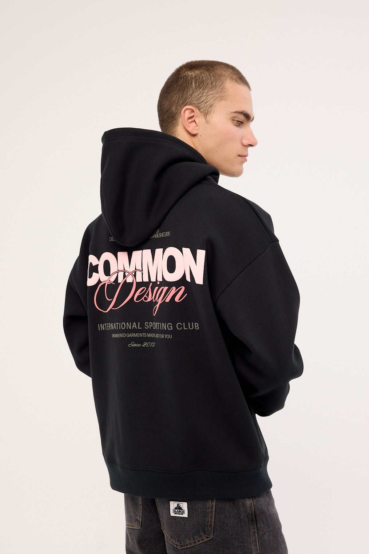 Common Need Compose Boxy Hoodie Black