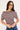 Luck & Trouble Lydia Stripe Off Shoulder T-shirt Brown and Pink