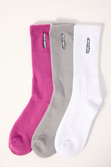 Neovision Stratus Sock 3 Pack Pink/White/Grey