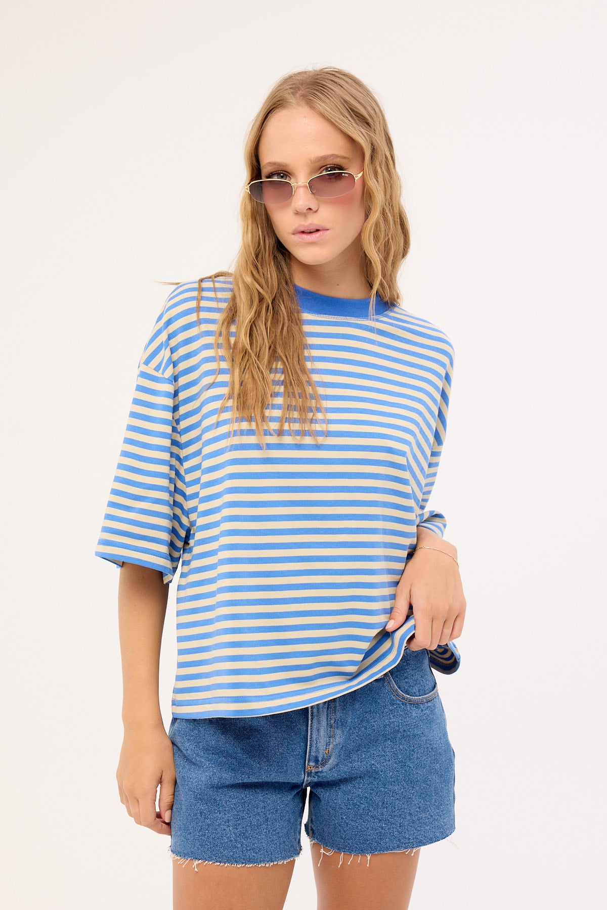 Lioness Bloom Short Sleeve Mickey Blue Stripe