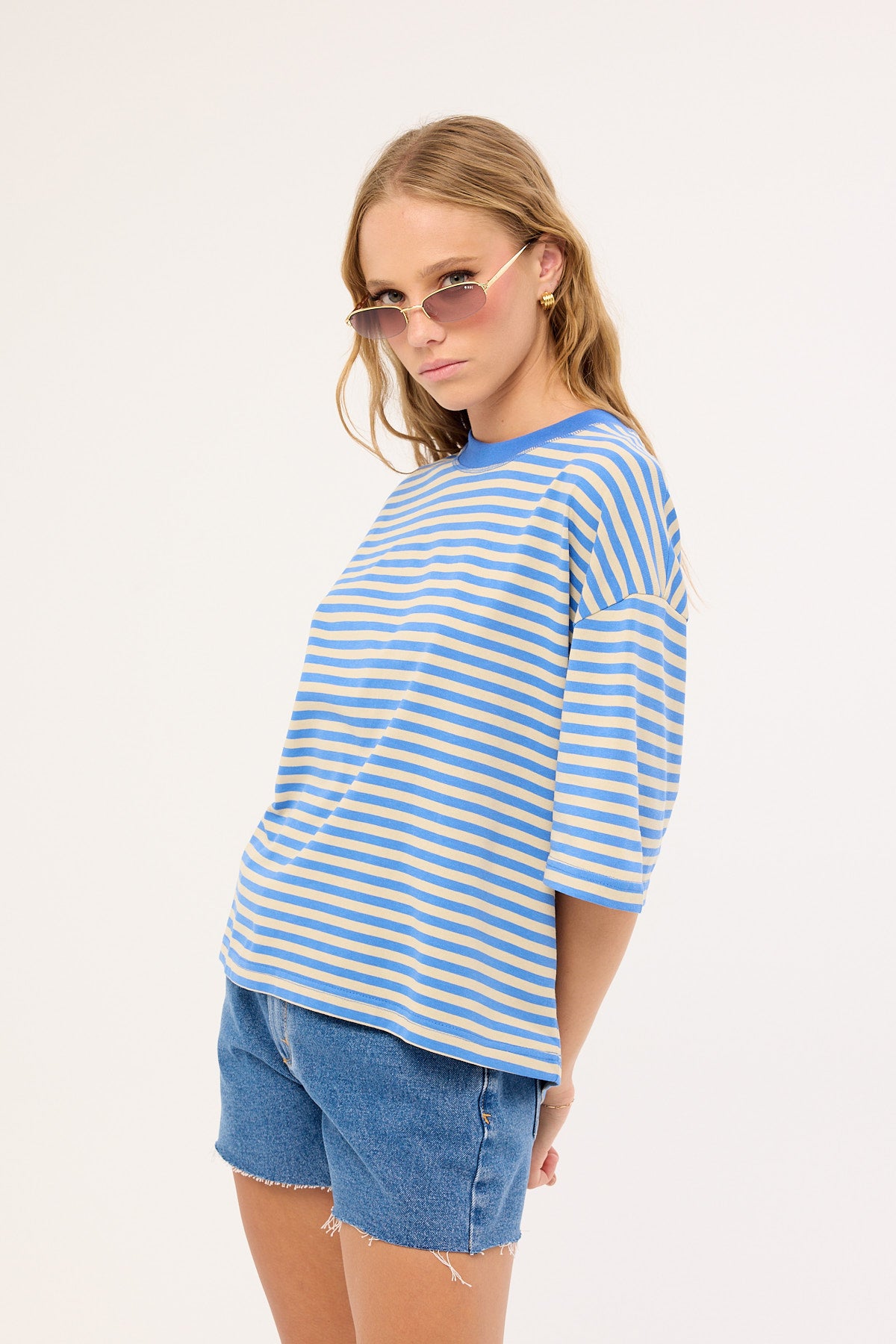 Lioness Bloom Short Sleeve Mickey Blue Stripe