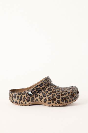 Crocs Womens Classic Animal Clog Sepia/Leopard
