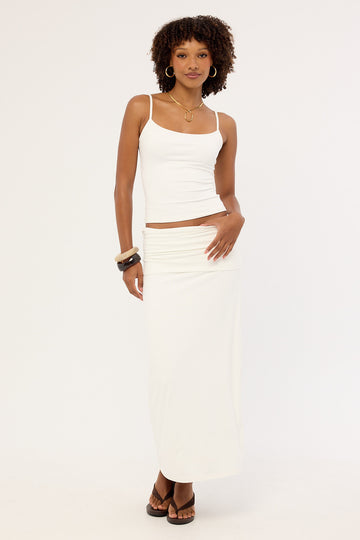 Luck + Trouble Pia Jersey Maxi Skirt White