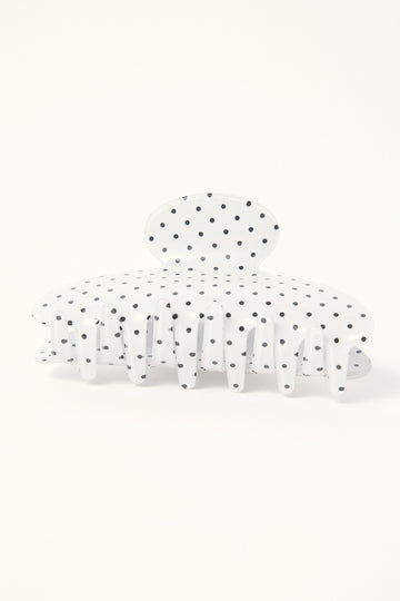 Token Polka Dot Hair Claw Clip White